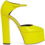 Zapatos amarillos de poliuretano con plataforma rebajados con tacón cuadrado GIUSEPPE ZANOTTI talla 39 para mujer 