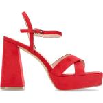 Zapatos rojos de tacón de verano acolchados talla 35 para mujer 