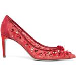 Zapatos rojos de cuero de tacón rebajados con tacón de 7 a 9cm de encaje René Caovilla talla 35 para mujer 