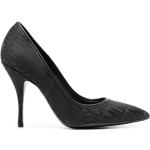 Zapatos negros de cuero de tacón con logo MOSCHINO talla 39 para mujer 