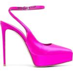 Zapatos rosas de cuero con plataforma con tacón más de 9cm LE SILLA talla 40,5 para mujer 