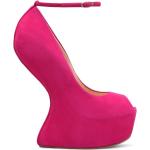 Zapatos peep toe rosas de ante rebajados con tacón más de 9cm con logo GIUSEPPE ZANOTTI talla 39 para mujer 