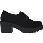 Zapatos de Mujer Blucher con Plataforma y Cordones de Ante Negro (Numeric_39)