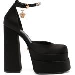 Zapatos negros de goma con plataforma con tacón cuadrado con logo VERSACE talla 39 para mujer 