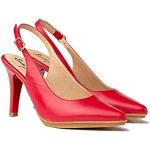 Zapatos destalonados rojos de piel de verano talla 38 para mujer 