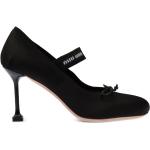 Zapatos negros de cuero de tacón con tacón de 7 a 9cm con logo Miu Miu talla 36,5 para mujer 