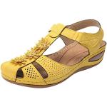 Sandalias amarillas de goma de tacón de verano talla 41 para mujer 