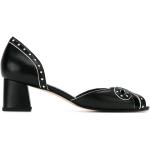 Zapatos peep toe negros de cuero Sarah Chofakian talla 39 para mujer 