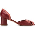 Zapatos peep toe rojos de cuero Sarah Chofakian talla 39 para mujer 