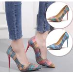 Zapatos azules de tacón de otoño formales talla 34 para mujer 