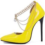 Zapatos amarillos de tacón de punta puntiaguda con tacón más de 9cm talla 43 para mujer 