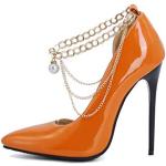 Zapatos naranja de tacón de punta puntiaguda con tacón más de 9cm talla 38 para mujer 