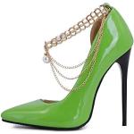 Zapatos verdes de tacón de punta puntiaguda con tacón más de 9cm talla 46 para mujer 