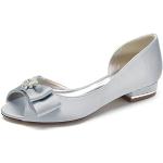 Zapatos plateado de goma de novia de punta abierta informales talla 42 para mujer 