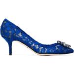 Zapatos azules de algodón de tacón de encaje Dolce & Gabbana talla 42 para mujer 