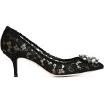 Zapatos negros de poliester de tacón con logo Dolce & Gabbana talla 42 para mujer 