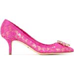 Zapatos rosas de goma de tacón de encaje Dolce & Gabbana talla 42 para mujer 