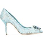 Zapatos azules celeste de algodón de tacón con logo Dolce & Gabbana talla 40,5 para mujer 