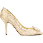 Zapatos dorados de algodón de tacón con logo Dolce & Gabbana talla 42 para mujer 