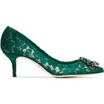 Zapatos verdes de cuero de tacón de encaje Dolce & Gabbana talla 42 para mujer 