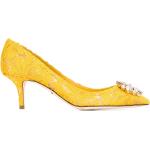 Zapatos amarillos de cuero de tacón con logo Dolce & Gabbana talla 41 para mujer 
