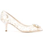 Zapatos grises de cuero de tacón con logo Dolce & Gabbana talla 42 para mujer 