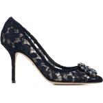 Zapatos azul marino de cuero de tacón de encaje Dolce & Gabbana talla 42 para mujer 