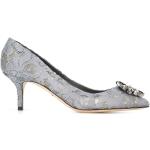 Zapatos grises de algodón de tacón con logo Dolce & Gabbana talla 41 para mujer 