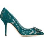 Zapatos verdes de algodón de tacón con logo Dolce & Gabbana talla 40 para mujer 