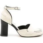 Zapatos blancos de cuero de tacón con tacón cuadrado Sarah Chofakian talla 39 para mujer 