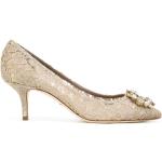 Zapatos dorados de cuero de tacón Dolce & Gabbana talla 42 para mujer 