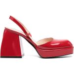 Zapatos rojos de goma de tacón con tacón cuadrado con logo talla 39 para mujer 