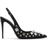 Zapatos negros de cuero de tacón rebajados con logo Dolce & Gabbana con tachuelas talla 37 para mujer 
