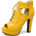 Zapatos amarillos de sintético con plataforma con cremallera talla 42 para mujer 