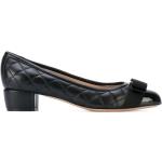 Zapatos negros de cuero de tacón con tacón de 3 a 5cm acolchados Ferragamo para mujer 