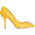 Zapatos amarillos de algodón de tacón con logo Dolce & Gabbana talla 42 para mujer 