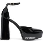 Zapatos negros de goma con plataforma rebajados con tacón cuadrado con logo MOSCHINO Love Moschino talla 39 para mujer 