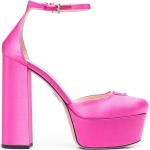 Zapatos rosas de goma con plataforma con tacón cuadrado con logo Prada talla 39 para mujer 
