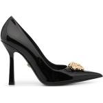 Zapatos negros de cuero de tacón con tacón más de 9cm con logo VERSACE talla 39 para mujer 