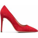 Zapatos rojos de cuero de tacón rebajados con logo Ferragamo para mujer 