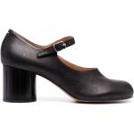 Zapatos negros de cuero de tacón con tacón cuadrado con tacón de 5 a 7cm con logo Maison Martin Margiela talla 39 para mujer 