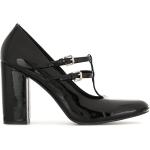 Zapatos negros de goma de tacón rebajados con tacón cuadrado con tacón más de 9cm con logo talla 40 para mujer 