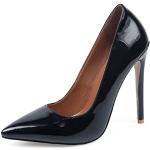 Zapatos negros de goma de tacón con tacón de aguja oficinas talla 37 para mujer 