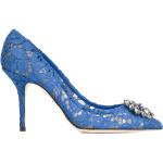 Zapatos azules de cuero de tacón con logo Dolce & Gabbana talla 42 para mujer 