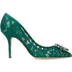 Zapatos verdes de cuero de tacón con logo Dolce & Gabbana talla 42 para mujer 