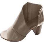 Zapatos peep toe grises de sintético de punta redonda con tacón de 7 a 9cm talla 36 para mujer 