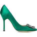 Zapatos verdes de cuero de tacón con logo Manolo Blahnik talla 40,5 para mujer 