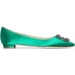 Zapatos verdes de cuero de tacón con logo Manolo Blahnik talla 42 para mujer 