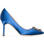Zapatos azules de cuero de tacón Manolo Blahnik talla 41 para mujer 