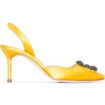 Zapatos amarillos de cuero de tacón Manolo Blahnik talla 38 para mujer 